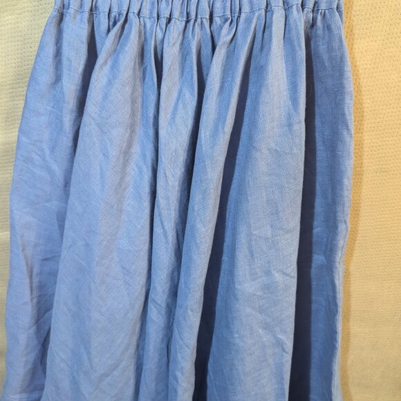 Full circle linen skirt with matching suspenders - Picture 2 of 10